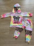 Boutique Cheetah Tie Dye #kidlife set, 3-4Y