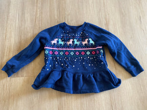 Jumping Beans Winter Unicorn Fleece Pullover, 24M