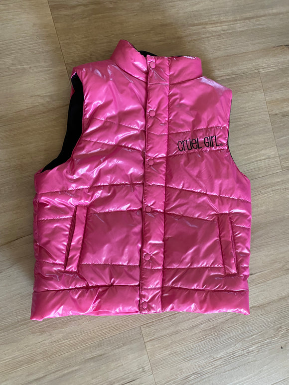 Cruel Girl Hot Pink Puffer Vest, M (8)