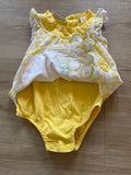 First Impressions Yellow Flower Dress Onesie, 0-3M