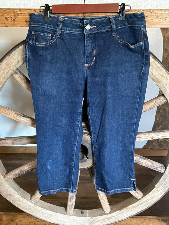 St. John's Bay, Blue Jean Capri, button/Zipper front, Size 8 Petite