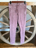 Pink Yoga Pants, Zipper front Pockets, Elastic waist w/Tie, Size Small Petite