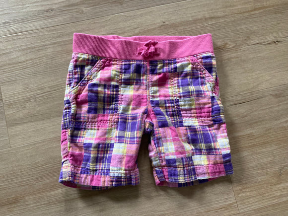 Faded Glory Pink/Purple Plaid Shorts, S(6/6X)