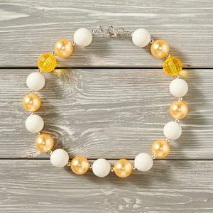 P+L Yellow/White Bubblegum Necklace