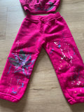 Paint Splatter Dark Pink Sweats Set, 12M