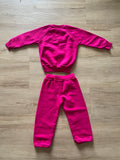 Paint Splatter Dark Pink Sweats Set, 12M