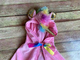 Pink Unicorn Cape (12-24M) and Slippers (Size 4)