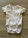 H&M PInk Wrap Over Organic Cotton Onesie, 9M