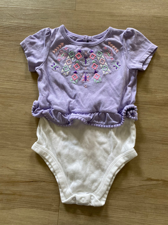 Garanimals Purple Embroidered Onesie, 24M