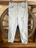 Unknown Brand, Loose Fit, White Washed, Holy Jeans, Size 2