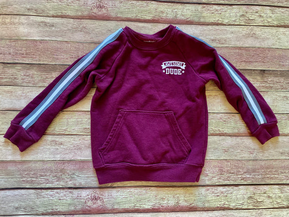 Maroon Awesome Dude Pullover, 4T