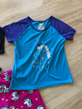 Mis-Matched Unicorn Pajama Set, XL(14-16)