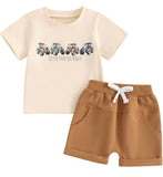 Boutique 'Little Tractor Rider' Shorts Set, 12-18M & 18-24M