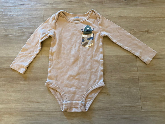 Pekkle Monster, Camo Pocket Onesie, 24M