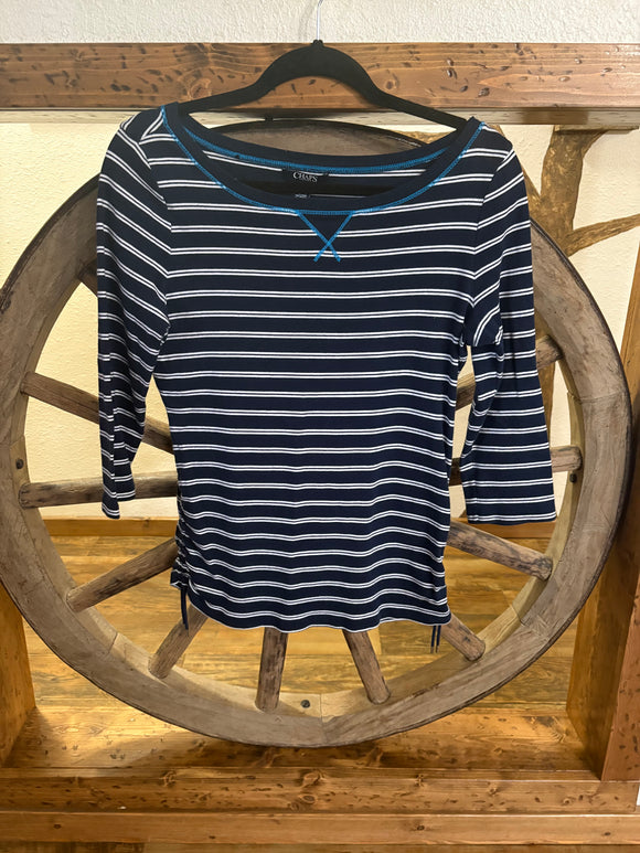 Chaps Active, Round Neck, 3/4 Sleeves, Ties on either side of waist, L