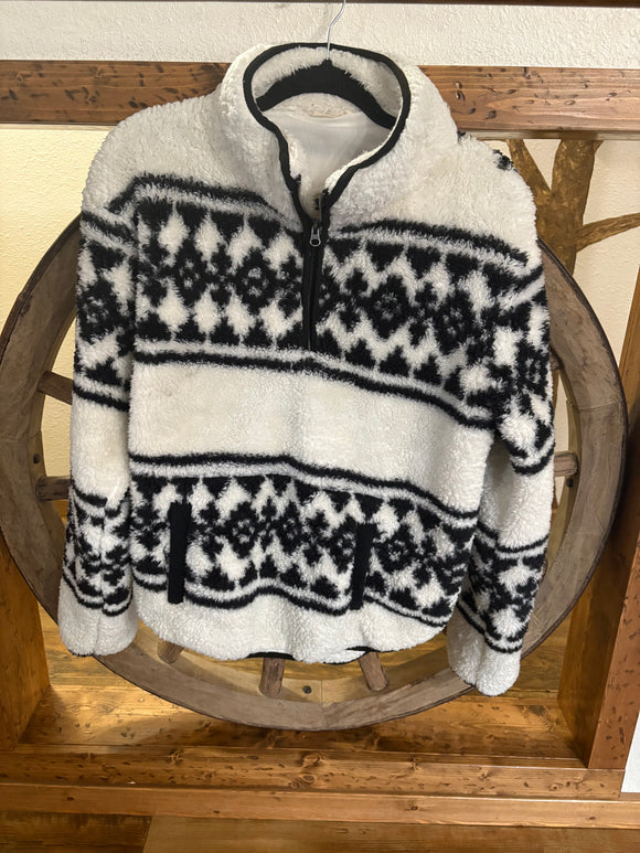 78 & Sunny, Pullover Jacket, Front Kangaroo pocket, 3/4 front Zipper, Med