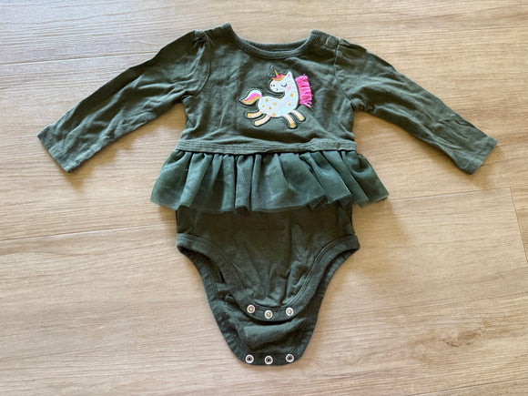 Garanimals Unicorn Tulle Long Sleeve Onesie, 6-9M