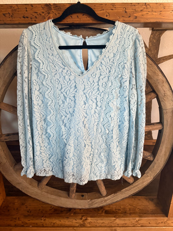 Unknown Brand, Long Sleeve Blouse, Button Back, Lined, V-Neck, L