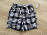 NWT Toughskins Black Plaid Shorts, 4