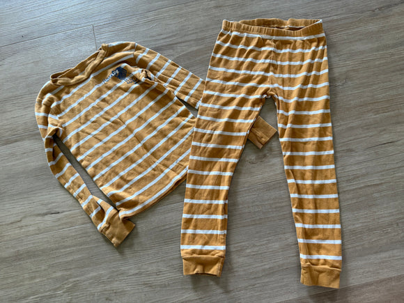 Carter's Yellow/White Striped Lion Pajamas, 5T