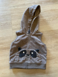 Carter's Fleece Brown Raccoon Hooded Vest, 9M