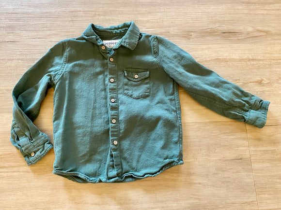 DotDot Smile Green Button Down, 5/6