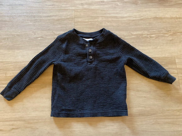 Old Navy Waffle Knit Charcoal Henley, 2T