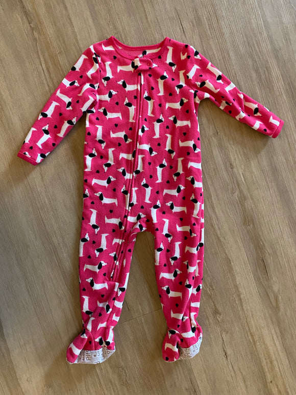 Carter's Pink Dog Fleece Sleeper, 24M