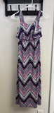 Three Pink Hearts Navy/Purple/Mint Aztec Dress, 10