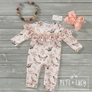 Fall Butterflies Romper, 9-12M