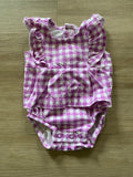 Carter's Purple Gingham Romper, NB