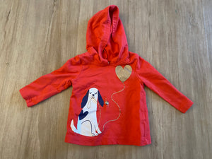 Carter's Dog, Heart Hooded Long Sleeve, 12M