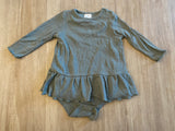 starting out Ribbed Green Dress Onesie, 9M