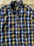 Yellow/Blue Plaid Button Down, 8/10