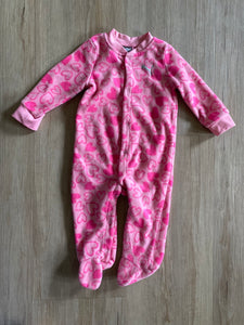 Puma Pink Heart Fleece Sleeper, 6-9M