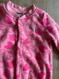 Puma Pink Heart Fleece Sleeper, 6-9M