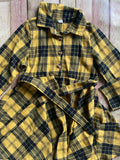 Boutique Yellow Plaid Flannel Dress, 120 (5T)