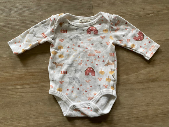 Rabbit + Bear Farm Long Sleeve Onesie, 0-3M