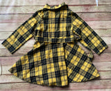 Boutique Yellow Plaid Flannel Dress, 120 (5T)