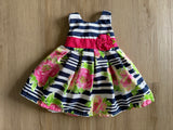 Jona Michelle Striped, Floral Fancy Dress, 6M