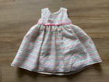 Purple Rose Colorful Striped Fancy Dress, 6/9M