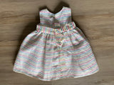 Purple Rose Colorful Striped Fancy Dress, 6/9M