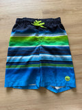ZeroXposur Blue/Green Striped Swim Trunks, S(7/8)