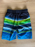 ZeroXposur Blue/Green Striped Swim Trunks, S(7/8)