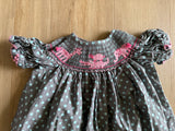 Claire & Charlie Safari, Polka Dot Smocked Romper, 18M