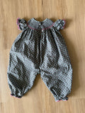 Claire & Charlie Safari, Polka Dot Smocked Romper, 18M