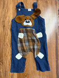 Boutique Puppy, Flannel, Overall Set, 6-9M