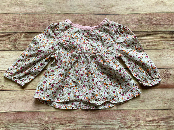 Floral Long Sleeve Blouse Type Top, 3-6M