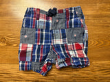 Gymboree Red/White/Blue Plaid Baseball Shorts, 12-18M