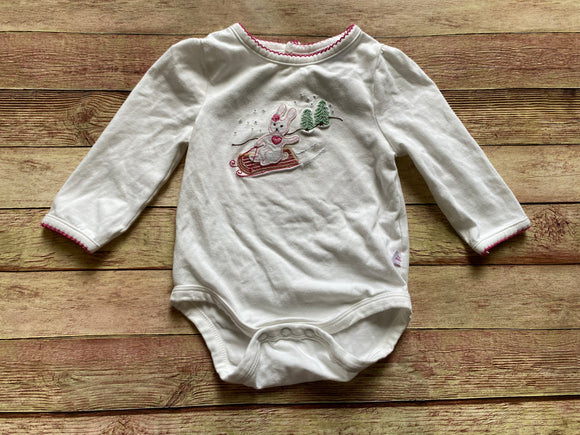 Skiing Bunny Long Sleeve Onesie, 6M